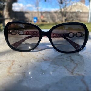 Coach Black Frame Sunglasses with Brown Gradient Lenses